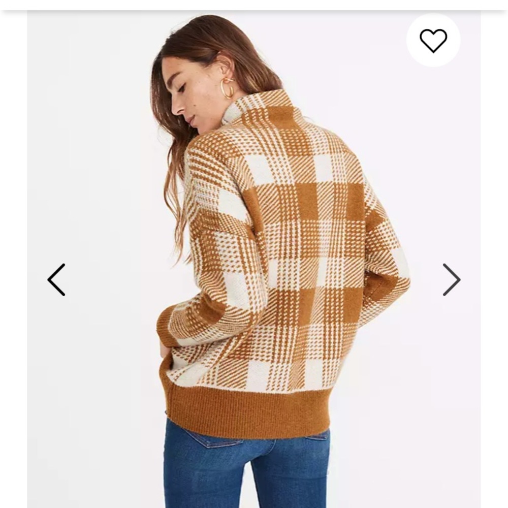 Madewell Plaid Mockneck Tunic Sweater